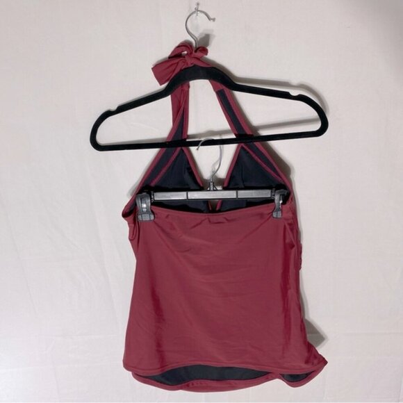 5/$25 Women’s Burgundy Red Halter Style Tankini Top Swim Top XL - Picture 2 of 13